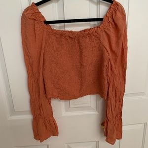 Bell bottom, long sleeve crop top